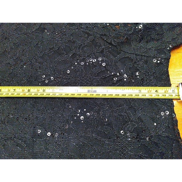 Womans Plus YOURS Black Lace & Sequines Party Holiday Lined Top Blouse sz 30/32 - Picture 9 of 10